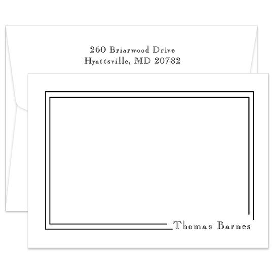 Triple Thick South Hampton Flat Note Cards - Raised Ink